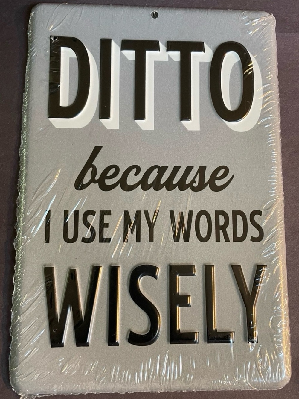 DITTO because I USE MY WORDS WISELY wall hanging